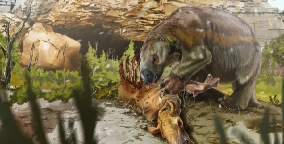 Древний ленивец, Mylodon darwinii, древние животные
