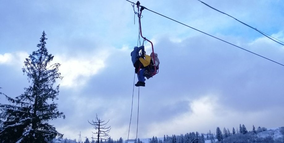 подъемник, Славское, спасатели