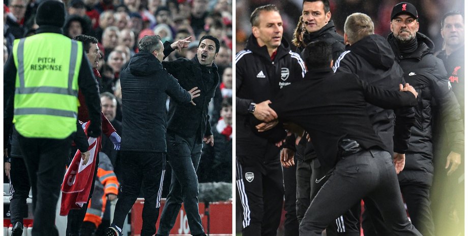 Мікель Артета та Юрген Клопп посварилися під час матчу Ліверпуль Арсенал