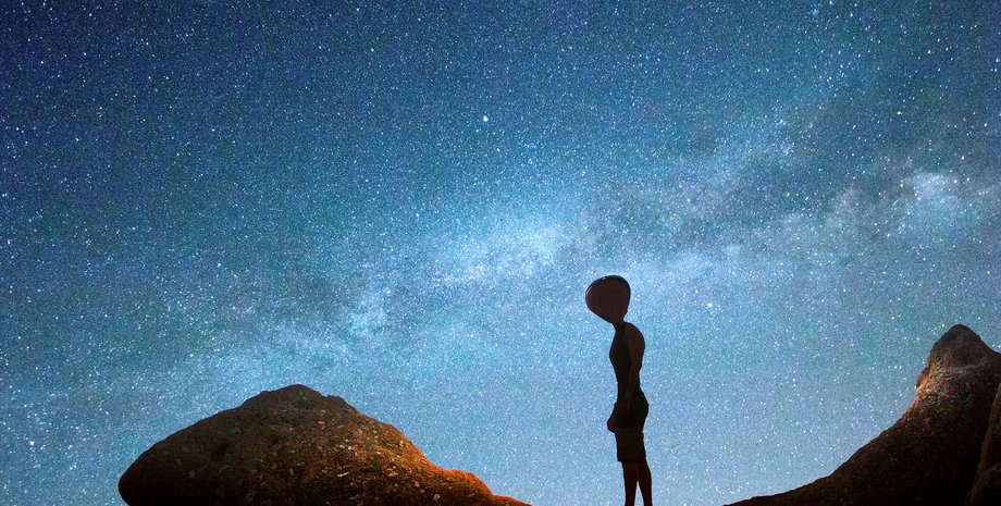 пришелец, мыс, небо, звезды, фото