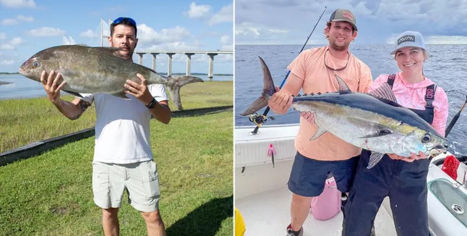 Рекордний улов, рекорд штату, риба, величезна риба, морський монстр, риболовля в солоній воді, побитий рекорд, тунець