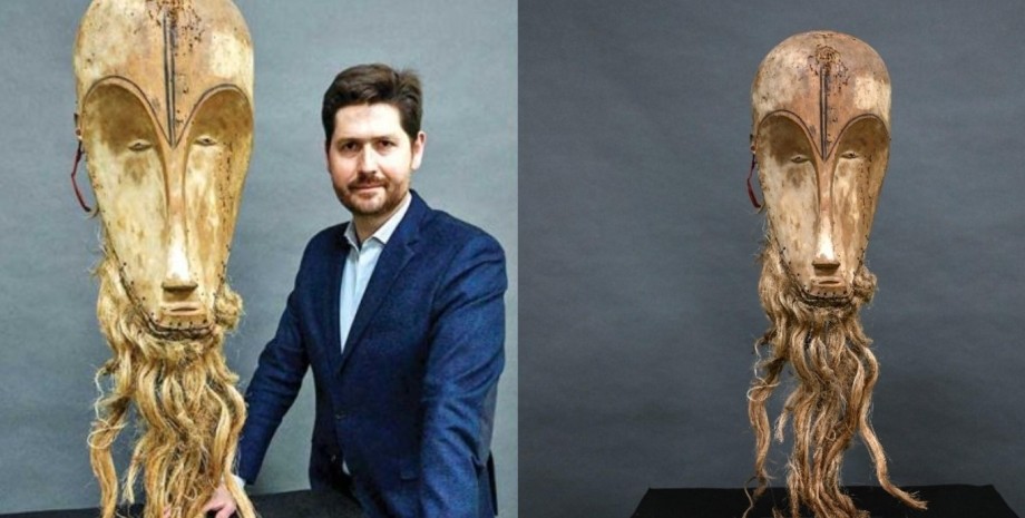 африканская маска африканская маска, аукционист Жан-Кристоф Джузеппи