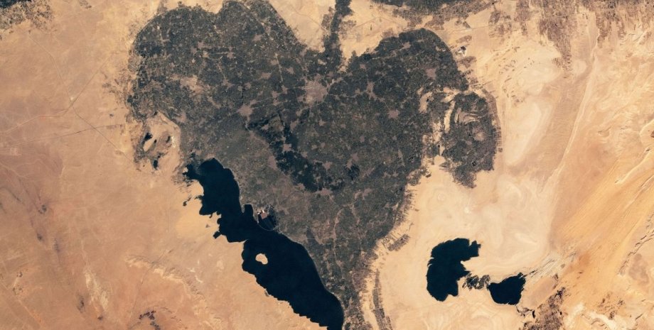 оазис в форме сердца, Египет, фото