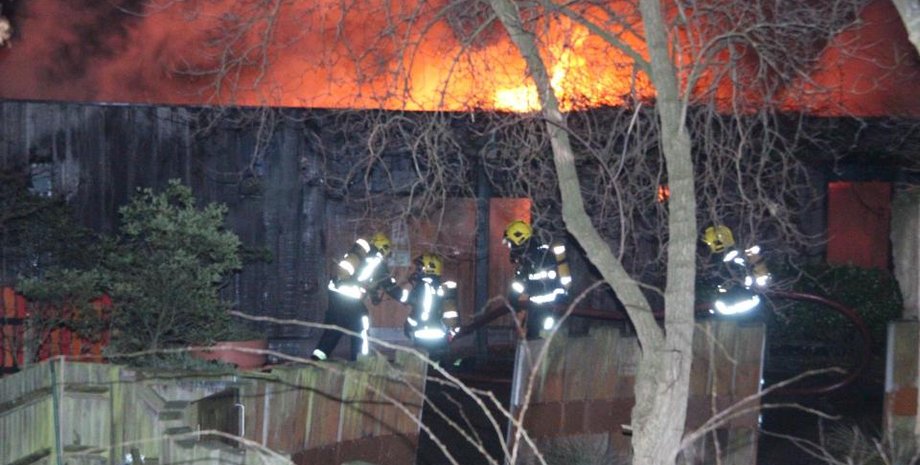 Тушение пожара в зоопарке Лондона / Фото: thesun.co.uk