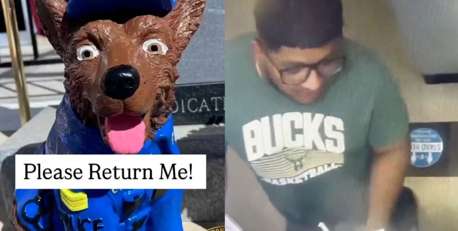 поліція, статуя, собака, крадіжка