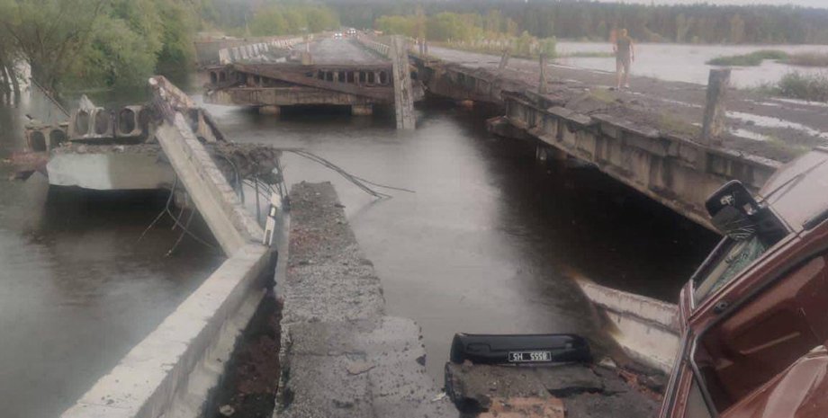 Мост в Демидове, разрушенный мост,