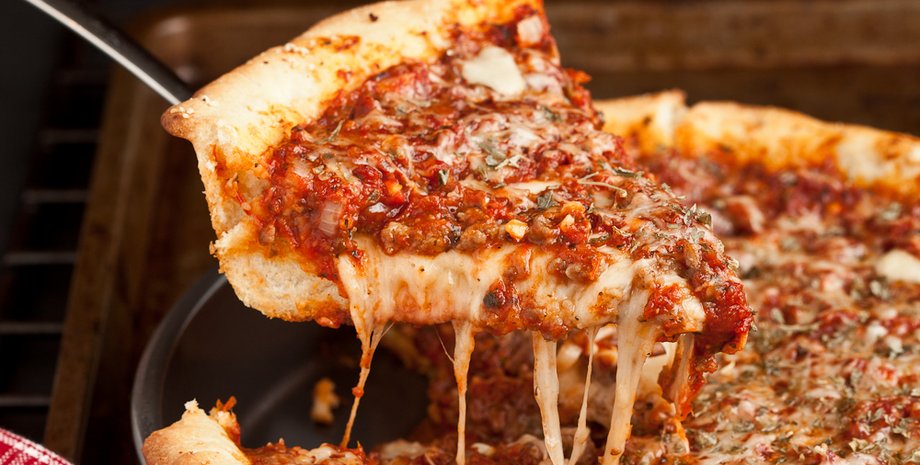 Чикагская пицца, пицца в чикагском стиле, пицца, американская кухня, американская пицца