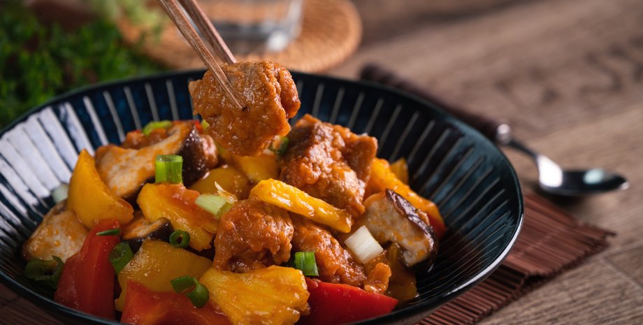 свинина в кисло сладком соусе, свинина, китайская кухня, как приготовить свинину