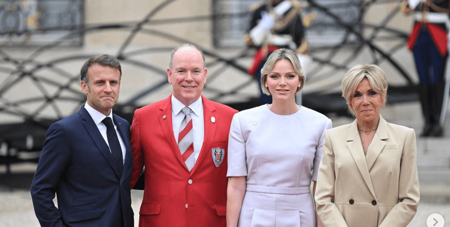 княгиня монако шарлен, князь монако, княгиня шарлен стиль, олимпиада 2024, эммануэль макрон, олимпиада 2024