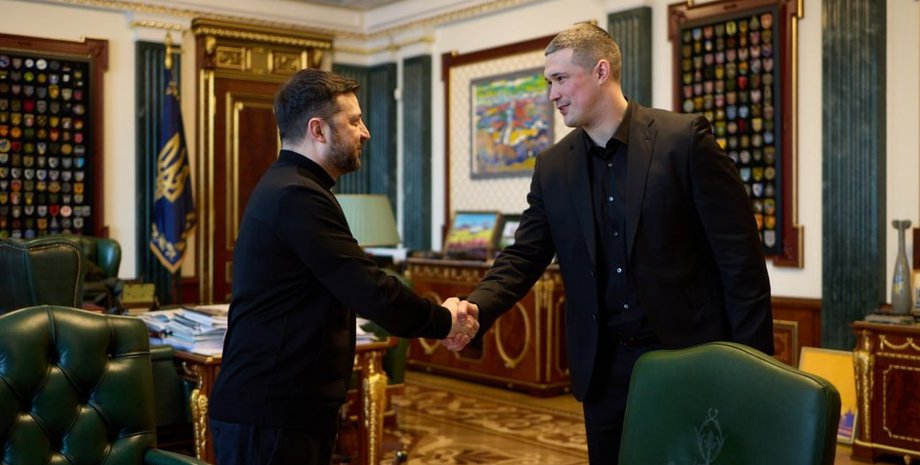 Володимир Зеленський Михайла Федорова вітає з призначенням на посаду міністра оборони, 14 січня