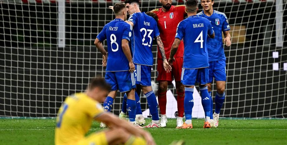 Кадр, сделанный на матче Италия Украина в Милане