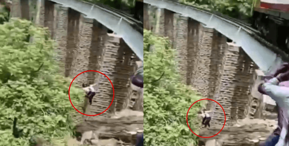 Супруги спрыгнули с моста, железнодорожный мост, столкновение с поездом, получили травмы, не заметили поезд,