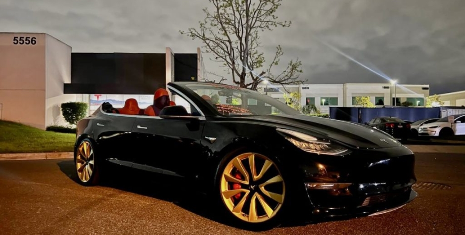 Tesla model 3 cabrio, Tesla model 3, тюнинг Tesla, электромобиль Tesla, электромобиль Tesla
