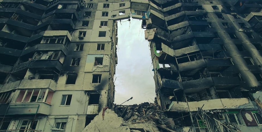 разрушенный дом в Бородянке разрушенный дом, Бородянка