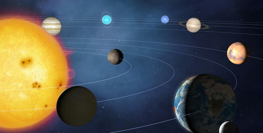 Сонячна система, космос, планети, ілюстрація