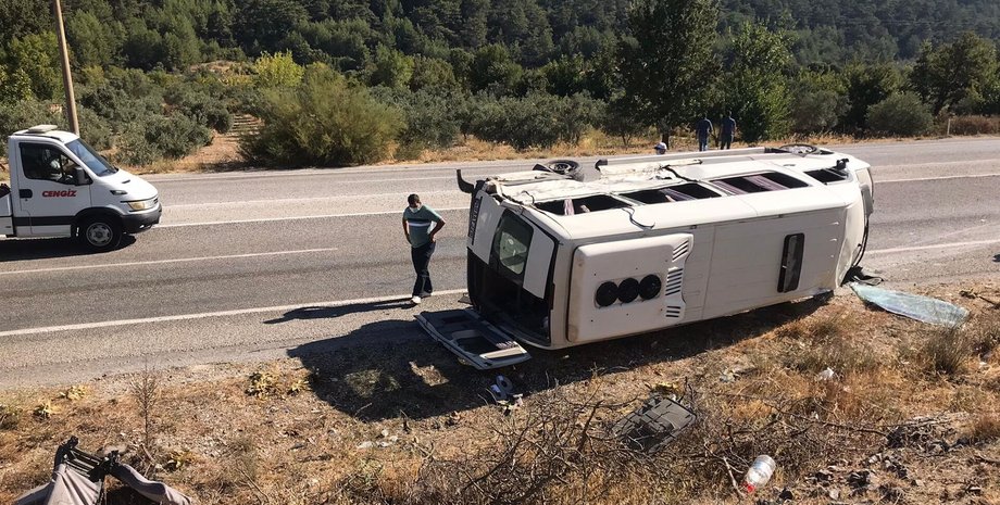 автобус с украинскими туристами, турция, мугла