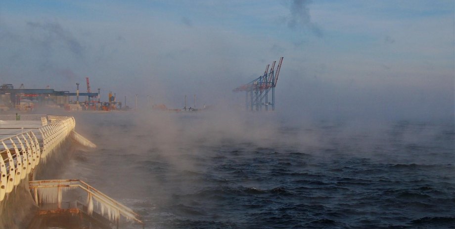 одесса, море, погода, закипело море, мороз