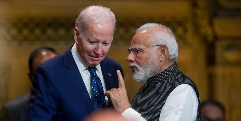 Джо Байден и Нарендра Моди Джо Байден, Нарендра Моди, США, Индия, война в Украине