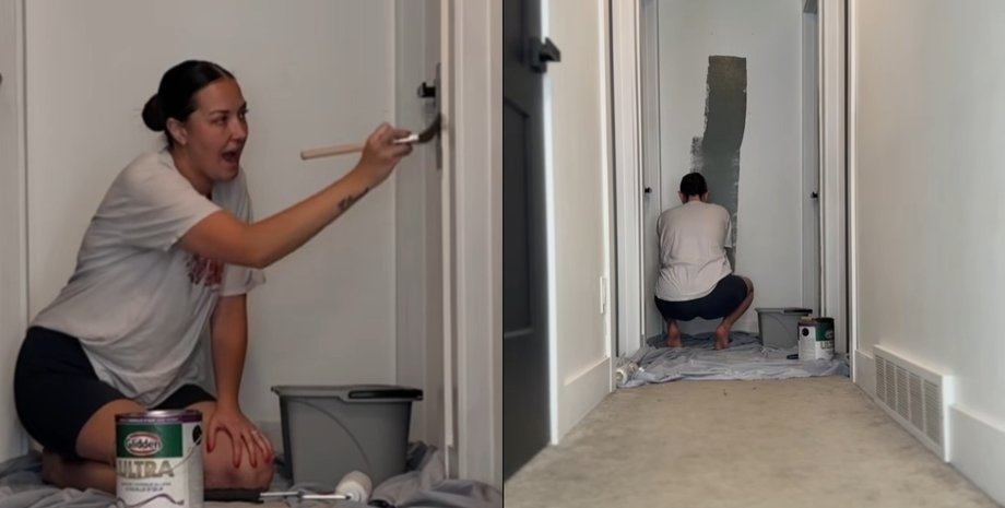 Женщина решила покрасить коридор, пока муж на работе, но вскоре пожалела о своем решении