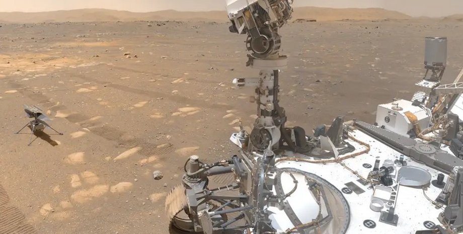 Марсоход Perseverance и вертолет Ingenuity