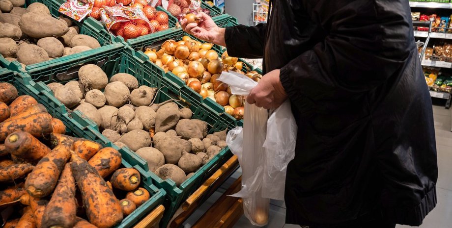 Лук, супермаркет, продукты, овощи