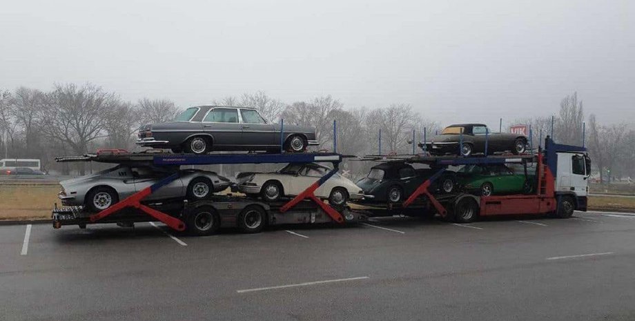 коллекция авто, ретро-авто, Ferrari Dino, Jaguar E-Type, Porsche 911, Mercedes-Benz S-Class