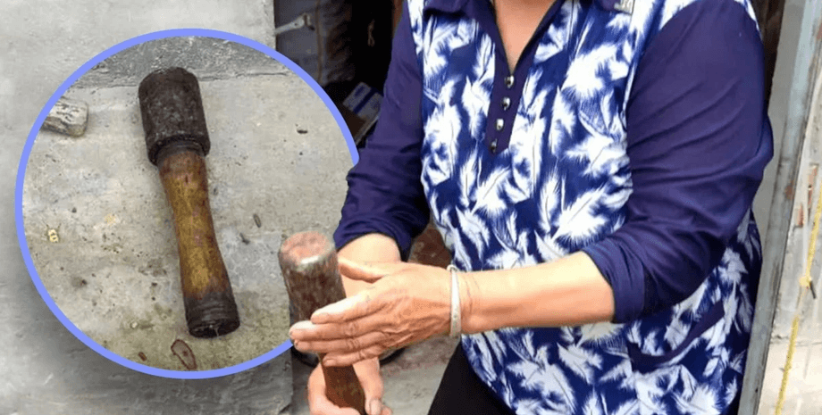 Женщина использовала гранату как молоток, старушка с гранатой, бабушка с гранатой, ручная граната, взрывное устройство