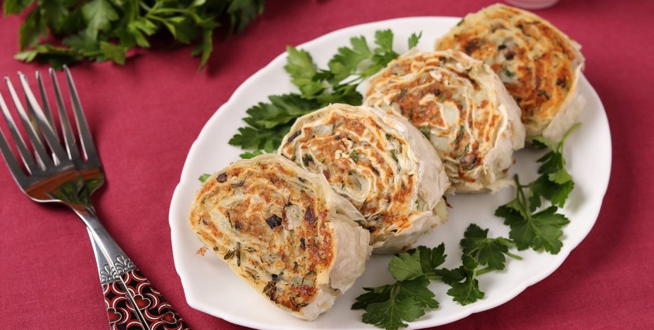 Рулет из лаваша в духовке, рулет из лаваша, лаваш рецепт