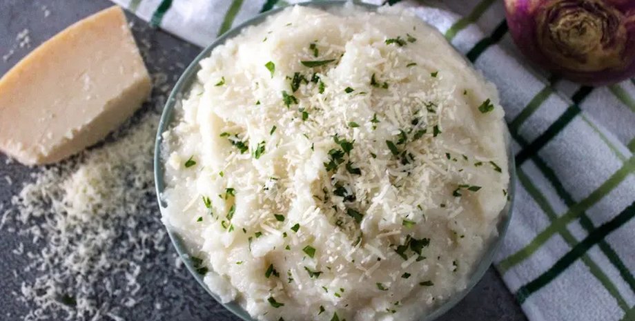 репа, пармезан, пюре