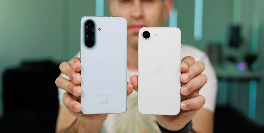 Galaxy A57 та iPhone 17e Samsung Galaxy A57 та Apple iPhone 17e