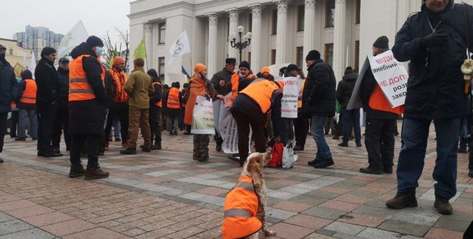 охотники, акция, рада, парламент, качура, митинг, собаки, звери