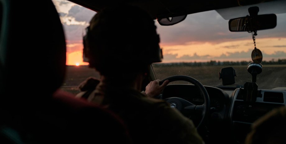 авто, военный, дорога, поле, лес