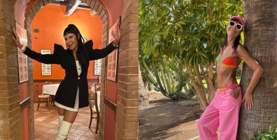 Женщина, англичанка, старение, старость, ресторан, пальмы