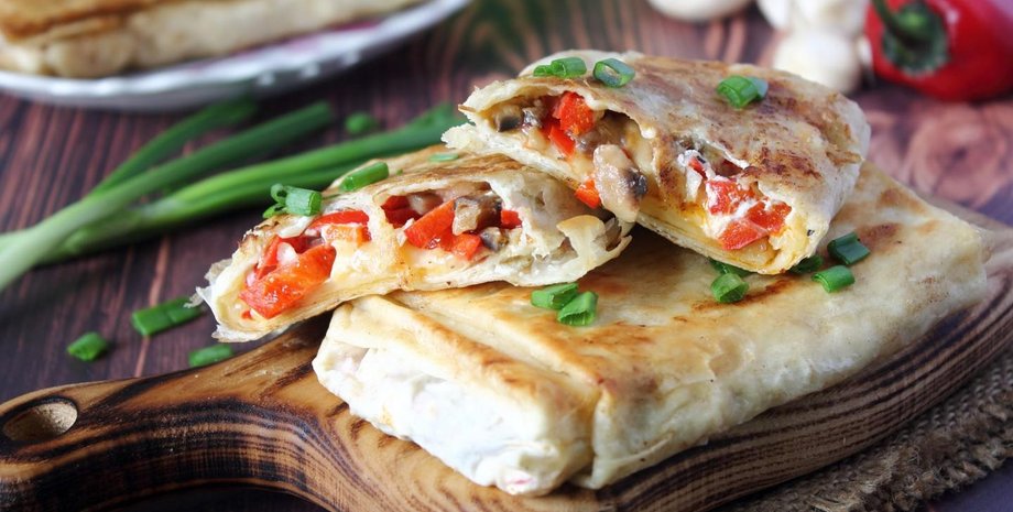 Вкусный лаваш с начинкой , завтрак рецепт, лаваш рецепт