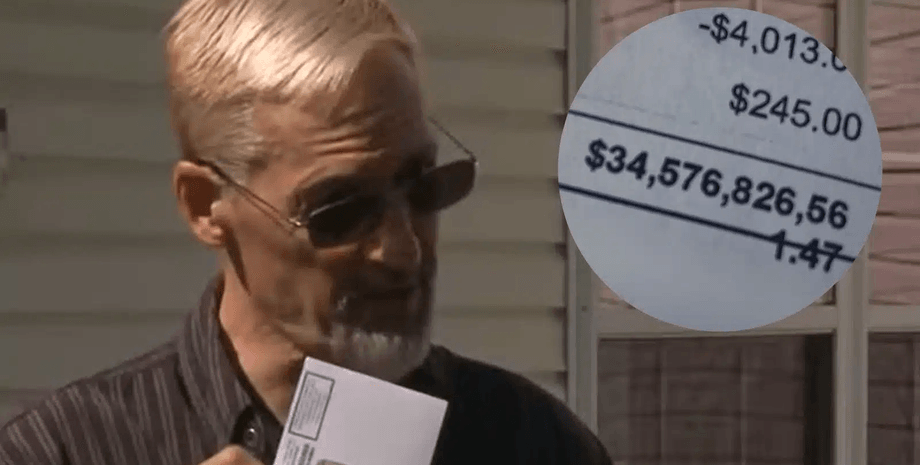 Мужчина получил счет на 34 млрд долларов, счет, деньги, задолжал денег, ошибка в компьютере, просроченный платеже, проценты,