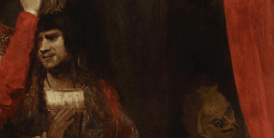 Картина Джошуа Рейнольдса, картина, рисунок, портрет, жуткий силуэт, демоническая фигура, реставрация картины, скрытое лицо