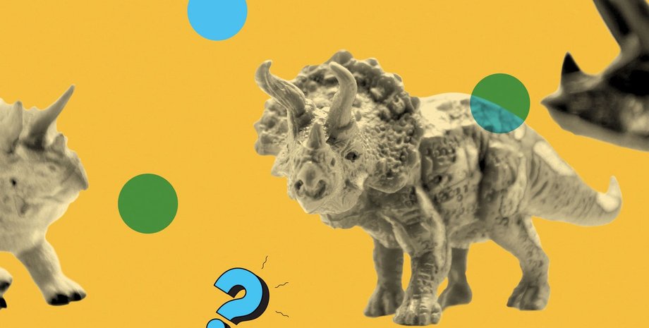 динозавр, трицератопс, желтый цвет, фото