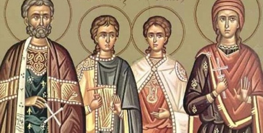 Великомученик Євстафій Плакида, дружина його Феопістія і діти їхні Агапій і Феопіст