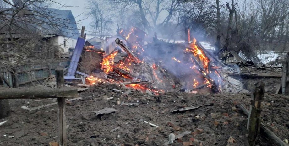 Сумщина, атака, обстрел, последствия атаки, атака РФ, дом, пожар