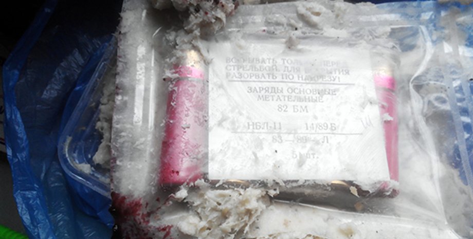 Заряды для миномета, спрятанные в сале / Фото: dn.npu.gov.ua
