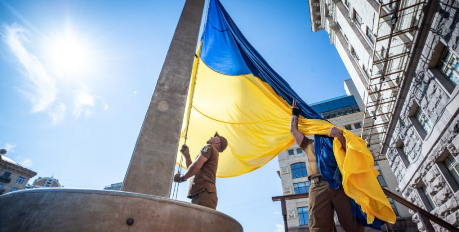 киев, флаг украины, день государственности украины, национальная символика