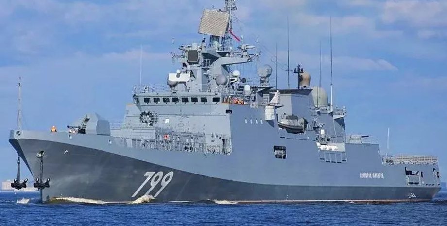 Российский ракетоноситель в море, корабль рф, ракетоноситель рф, военный корабль рф