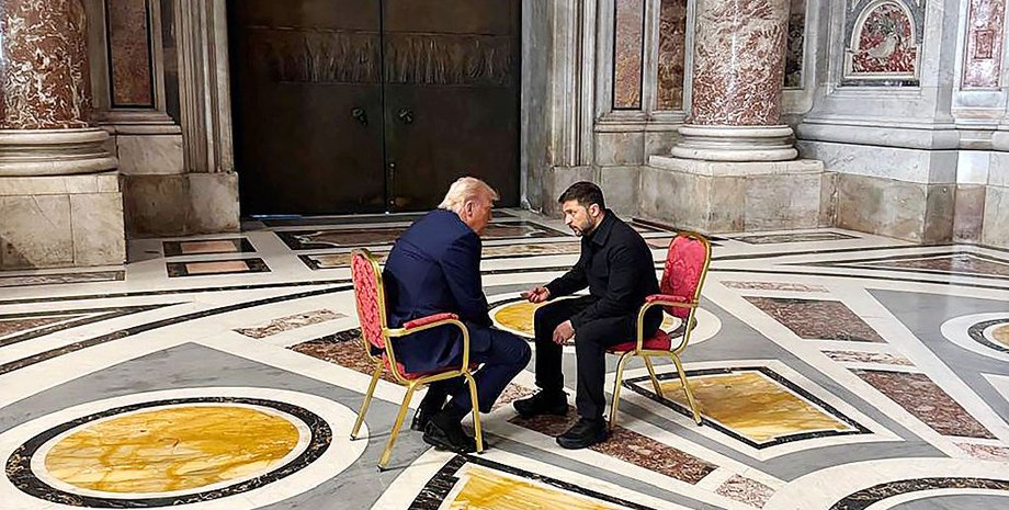 Трамп и Зеленский, встреча Трампа и Зеленского, Трамп и Зеленский в Ватикане, Дональд Трамп, Владимир Зеленский