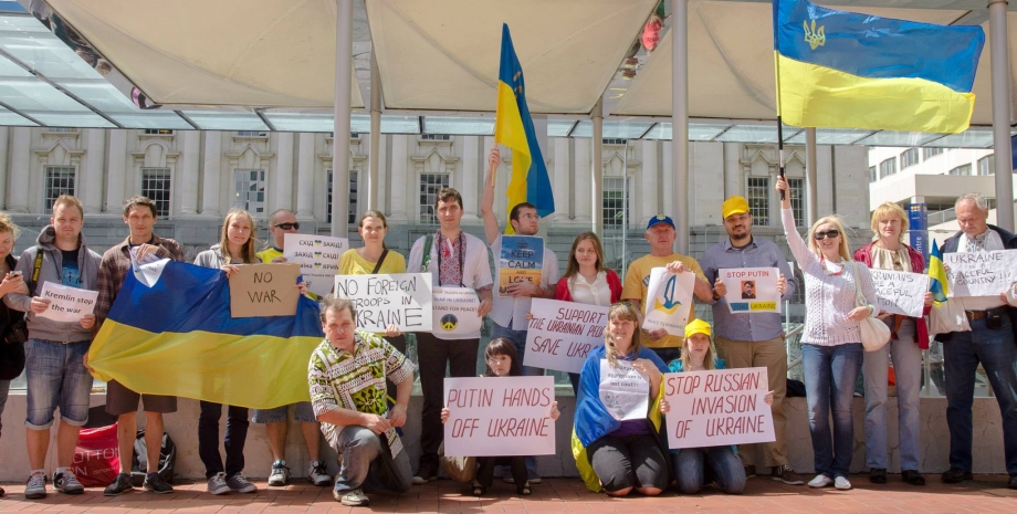 Протесты украинских беженцев в Новой Зеландии