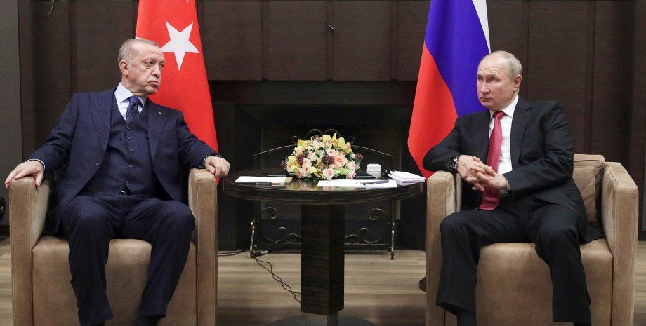 Турецкий президент Реджеп Тайип Эрдоган и президент РФ Владимир Путин., путин эрдоган фото,