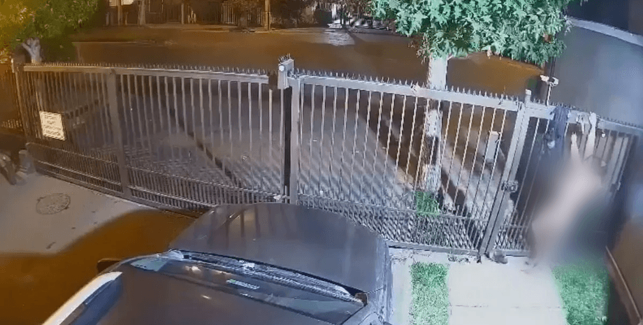 Грабительница, женщина осталась без штанов, хотела угнать автомобиль, одежда осталась на заборе, повисла на заборе