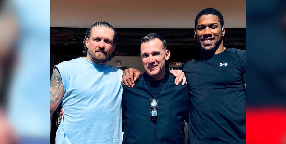 Усик та Джошуа зустрілися з Андрієм Шевченком