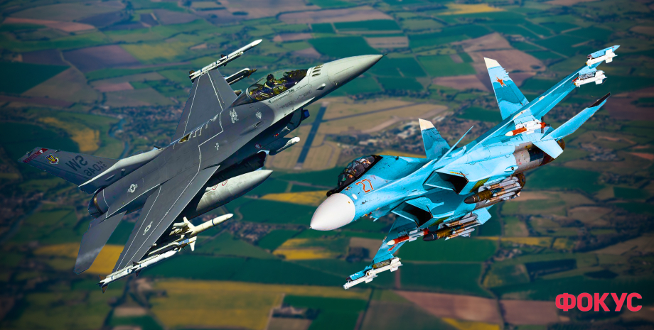истребители Су-30 и F-16