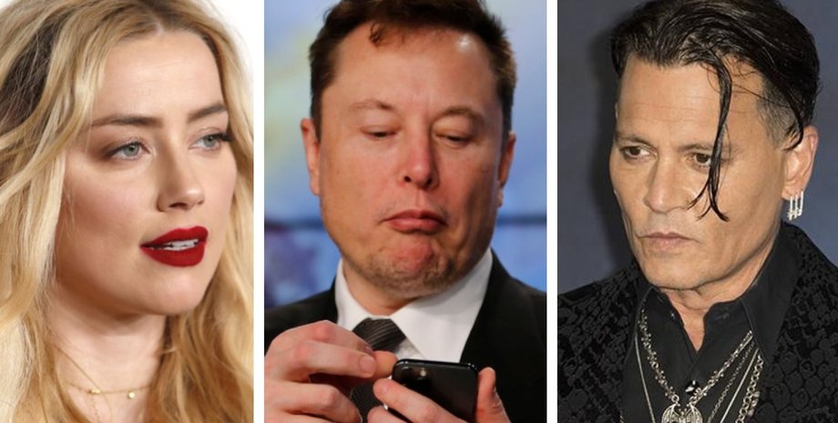 Эмбер Херд, Илон Маск, Джонни Депп, коллаж, апелляция