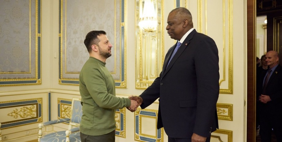 Ллойд Остин и Владимир Зеленский Ллойд Остин, Владимир Зеленский, президент Украины, Минобороны США